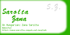 sarolta zana business card